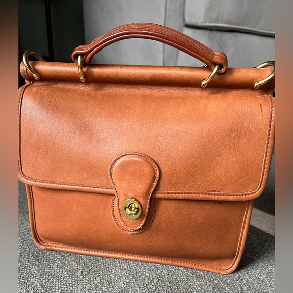 Coach Handbags - Vintage Coach Willis Tan Leather Top-Handle Bag